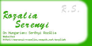 rozalia serenyi business card