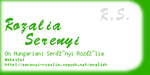 rozalia serenyi business card